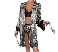 Peignoir de Bain pour Femme Kimono Japonais Vêtements détente et Nuit Longue Robe Chambre Toutes Les Saisons Demoiselle d'honneur Idéal la Maison, Piscine