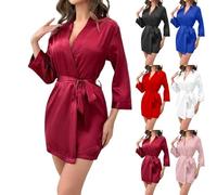 Peignoir de bain pour femmes léger en satin, peignoir de sauna en kimono pour femmes, peignoir de maison sexy, peignoir de sauna élégant, vêtements d'intérieur à manches longues avec ceinture