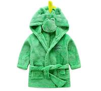 Peignoir de bain unisexe pour bébés garçons et filles de 0 à 24 mois en flanelle douce polaire à capuche en peluche avec visage d'animal pour bébés nouveau-nés Dinosaure vert 6 à 12 mois