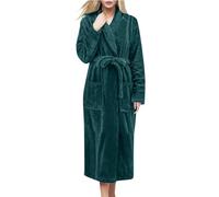 Peignoir de Femme - Kimono Femme Satin Peignoir Femme Sexy Robe Chambre Eponge Doux et Absorbant Court Kimono Col V avec Ceinture Kimono Longue Robe de Chambre Peignoir Bain en Molleton Super Doux