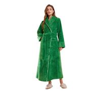Peignoir de luxe en peluche pour femme - Peignoir d'hiver épais confortable à col châle - Peignoir long et moelleux - Peignoir doux et chaud - Parfait pour la salle de sport, la douche, le spa