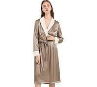 Peignoir Doux Et Chaud pour Femme ,Peignoirs Kimono en Satin pour Femmes , Peignoirs Luxueux en Molleton Doux en Peluche , Vêtements De Détente d'hiver en Laine avec Col Châle