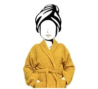 Peignoir En Coton 500gr/M2 Taille Xl Lagune Moutarde, Par Soleil D'ocre