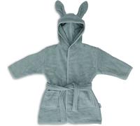 Peignoir enfant en coton bleu clair 3/4A