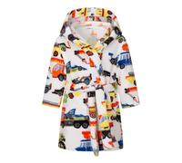 Peignoir en polaire avec capuche pour fille - Imprimé à pois - Robe de chambre douce et pelucheuse, jaune, 5 ans