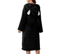Peignoir en polaire thermique pour femme - Robe de chambre longue et moelleuse pour l'hiver - Vêtement de détente chaud en polaire - Robe de nuit à manches longues avec poches - Peignoir d'hiver