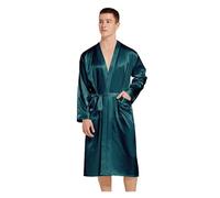 Peignoir En Satin Pour Homme Peignoir long en fausse soie for homme, peignoir doux for la maison, chemise de nuit grande taille for homme, solide, ample, vêtements de maison, pyjama en satin for homme