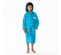 Peignoir Enfant Brodé À Capuche 100% Coton, Om 1899 Bleu 6/8A