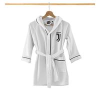 Peignoir enfant en micro éponge, motif FC Juventus, nouveau logo 12-14 ANNI Bianco