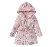 Peignoir Enfant Fille Et Garçon, Robe De Chambre en Flanelle Très Doux Et Léger Ceinture avec Capuche Pyjamas Vêtements De Nuit Adolescent Bébé Tout-Petits