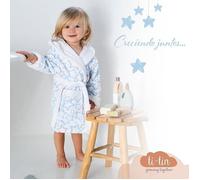 Peignoir Enfant - TI-TIN - Bleu Ciel - Doux et Absorbant - 3 à 4 ans - Motif Étoiles