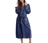 Peignoir Femme Coton Homme Chaud Polaire Chic Sortie de Bain Piscine Personnalisé Robe Chambre Hiver Long Peignoirs Eponge Microfibre Vêtements Nuit Nid Dabeille Grande Taille Blanc Kimono