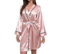 Peignoir Femme Long Chaud - Pyjama Femme en Imitation Soie Vêtement de Maison Confortable Nouvelle Été 2023 pour Bain et Détente à Domicile