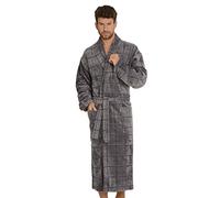 Peignoir Forex, confortable et élégant, pour homme, avec poches et ceinture à nouer, fabriqué en 100% coton - Noir - Large