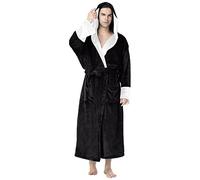 Peignoir Homme Long Épais en Flannel Polaire - Robe de Chambre Chaud Hiver Automne Confortable pour Homme Femme Maison Matin Doux Réveil