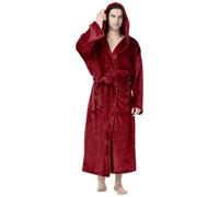 Peignoir Homme Long Épais en Flannel Polaire - Robe de Chambre Chaud Hiver Automne Confortable pour Homme Femme Maison Matin Doux Réveil