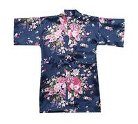 Peignoir Kilono en satin de soie pour bébé la nuit ; vêtements sweatshirts surdimensionnés, Marine, 6-7 ans