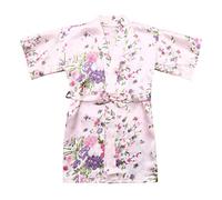 Peignoir Kilono en satin de soie pour bébé la nuit ; vêtements sweatshirts surdimensionnés, Rose, 7-8 ans