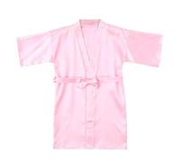 Peignoir kimono pour enfant en soie satinée, robe de chambre de style japonais, robe de chambre à fleurs, robe longue avec peignoir, pour spa, mariage, fête, Rose, 12