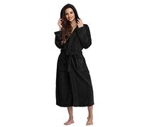 Peignoir long à capuche pour femme - Vêtement de nuit en polaire pelucheuse - Peignoir confortable pour femme - Peignoir long en flanelle douce, idéal pour se détendre, chaud, élégant et confortable