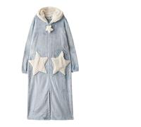 Peignoir long en peluche chaude pour femme - Pyjama, robes de chambre confortables, robes de chambre personnalisées, vêtements en polaire, vêtements d'intérieur avec poches, peignoir léger, gris, XL