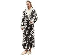 Peignoir moelleux pour femme - Avec capuche doublée - Peignoir de sauna douillet - Léger et velouté - En velours éponge - Long peignoir doux en coton - Peignoir de bain kimono