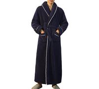 Peignoir Polaire Femme Homme,Microfibre Robe de Chambre de Luxe en Molleton,Longue Hiver Chaud et Doux Peignoir de Bain,Vêtements de Détente et de Nuit à Col Châle avec Poches et Ceinture Hommes C XL