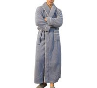 Peignoir Polaire Femme Homme,Microfibre Robe de Chambre de Luxe en Molleton,Longue Hiver Chaud et Doux Peignoir de Bain,Vêtements de Détente et de Nuit à Col Châle avec Poches et Ceinture Hommes A XL