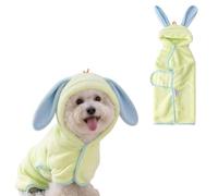 Peignoir pour animaux de compagnie pour chiens et chats, jolie serviette à capuche avec boucle de suspension, super absorbant en microfibre à séchage rapide, pour après le bain, la promenade pluvieuse