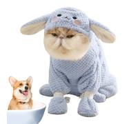 Peignoir pour chien - Tissu de séchage en polaire corail absorbant à séchage rapide avec fermeture éclair - Vêtement pour chat et accessoires pour petits animaux de compagnie, anniversaires