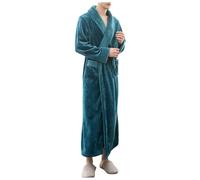 Peignoir pour homme Generisch Homewear long épais en polaire douillet avec ceinture et poches, léger et confortable, peignoir de sauna d'hiver chaud, peignoir de maison ample et doux pour la nuit, O