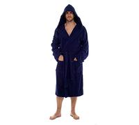 Peignoir Robe de chambre Strong Souls pour homme 100 % coton en tissu éponge + ceinture - Bleu - X-large