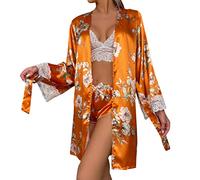 Peignoir Satin Femme Kimono en Luxueux Ceinture Ajustable Haute Absorción y Sechage Rapide pour Demoiselle d'honneur Peignoirs vénements Spéciaux Le Mariage Fête Prénuptiale