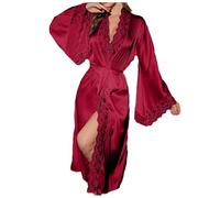 Peignoir Satin Femme Pour Femmes Doux Confortable Déshabillé Soyeux Poche Kangourou Absorbant Rapide Bain Tenue Maison Toutes Saisons Confort Absolu Fermeture Pression Facile Robe De Chambre Élégante