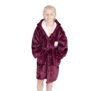 Peignoir Sherpa sous licence officielle Aston Villa FC - Peignoir unisexe bordeaux avec doublure douce et écusson du club - Jeunes 11-12 ans