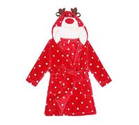 Peignoir Sortie De Bain Enfant Cartoon Peignoir À Capuche Serviette De Bain Doux Robe De Chambre pour Filles Garçon Cerf de Noël 130