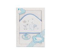 Peignoir Teddy Bear - Blanc/Bleu Clair
