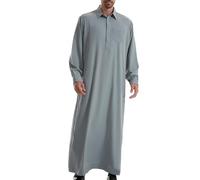 Peignoir Thobe de couleur unie pour homme musulman, coupe ample, manches longues, style arabe traditionnel, vêtements de prière, vêtements de tous les jours, doux, respirants, légers, confortables et