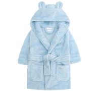 Peignoir unisexe à capuche pour bébé garçon et fille (6-24 mois) en flanelle polaire douce, bleu, 3-4 ans