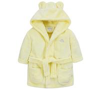 Peignoir unisexe à capuche pour bébé garçon et fille (6-24 mois) en flanelle polaire douce, jaune, 6-12 mois