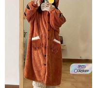 Peignoir/vêtement de nuit confortable en forme de tigre pour femmes avec capuche et queue - Robe/pyjama d'hiver en peluche chaude, ensemble ample à manches longues avec capuche, parfait pour Halloween