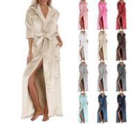 Peignoirs de bain à capuche en tissu éponge pour femmes, peignoirs de bain en peluche pour femmes, peignoir en coton doux avec poches, robe de chambre confortable, robe de nuit d'hiver, robe de nuit