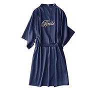 Peignoirs de mariage pour fête de mariée, manches courtes, pyjama en soie unie, vêtements de nuit avec col en V oblique, chemise de nuit douce et légère, robe de nuit de mariée, robe de chambre pour