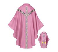 Peignoirs de pasteur pour homme, tenue d'église de prêtre Chasuble, robe de pasteur à col rond, pour cosplay, bal masqué, carnaval, scène, séance photo, mariage, vacances, rose, Refer to description