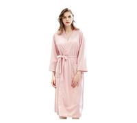 Peignoirs Homme Spring And Summer Waffle Bathrobe Men And Women Sauna Clothing Sweatshirt Robe Men's Homewear(Pink,XL)