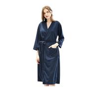 Peignoirs Homme Spring And Summer Waffle Bathrobe Men And Women Sauna Clothing Sweatshirt Robe Men's Homewear(Blue-woman,L)