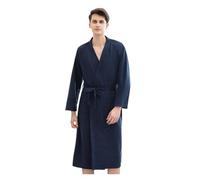 Peignoirs Homme Spring And Summer Waffle Bathrobe Men And Women Sauna Clothing Sweatshirt Robe Men's Homewear(Blue-man,M)
