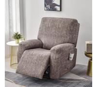 PEIHUODAN 1 Place Housse de Fauteuil Inclinable 4 Pièces, Simplicité Style Housse de Canapé avec Accoudoirs en Polyester Extensible, avec Poches Latérales Housses de Chaise Relaxante (Style 1)