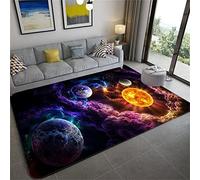 PEIHUODAN 3D Fantasy Galaxy Cosmic Tapis Moderne Chambre Salon Tapis Décoration Pépinière Tapis Tapis De Jeu Garçon Fille Planète Nébuleuse Chambre Tapis De Chevet Tapis de Bain (Couleur4,50 x 80 cm)