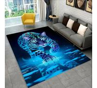 PEIHUODAN Animaux 3D Tapis de Sol Chambre Adolescent Garçon, Cool Léopard Tigre des Forêts Attrape-rêves Loup Impression Antidérapant Tapis pour Salon Chambre Salle de Jeux, 160x200 cm, Color 5